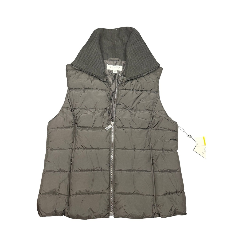 Laundry by Shelli Segal Womens Black Powercloud Quilted Puffer Vest Size M NEW